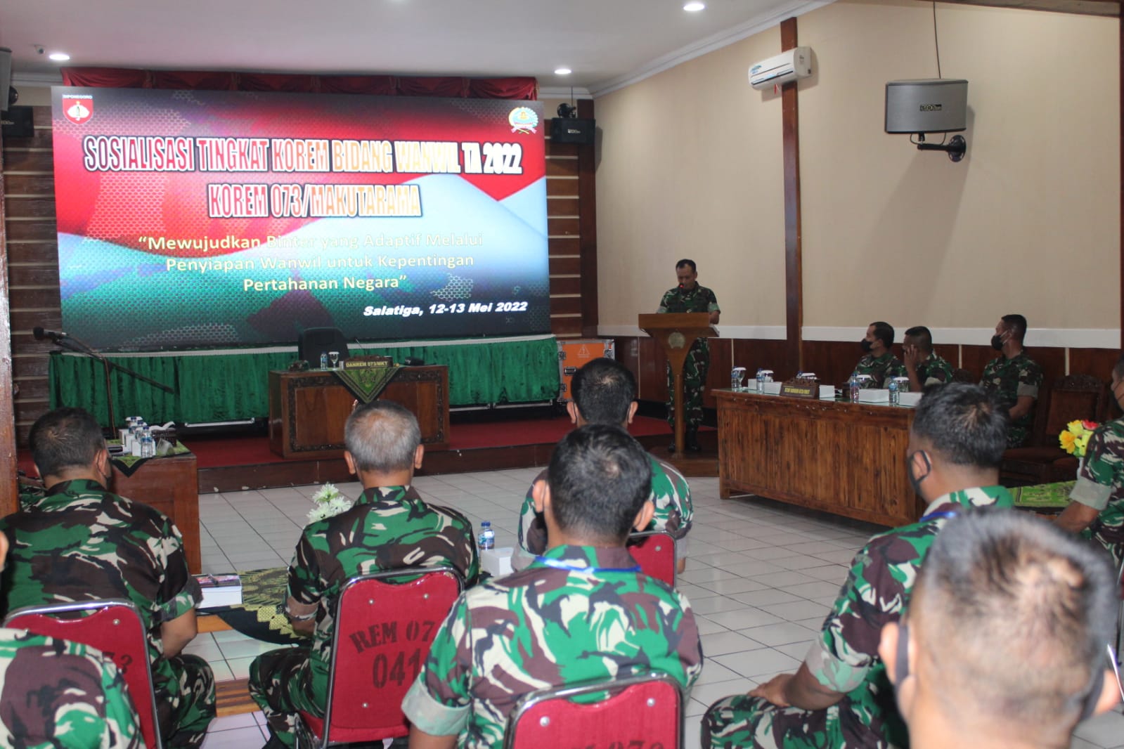 Prajurit Korem 073/Makutarama Menerima Sosialisasi Bidang Pertahanan Wilayah Tahun 2022